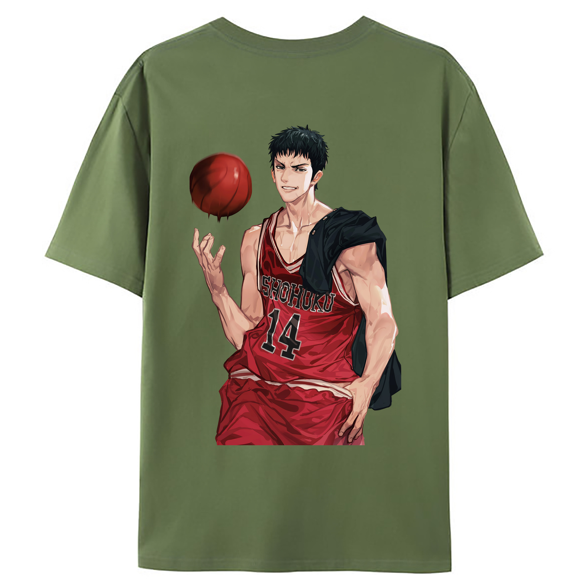 （画像用） SLAM DUNK／スラムダンク 綿100％ メンズ半袖Tシャツ（バックプリント） 通気性